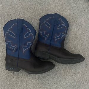 Blue and Black Western Boots